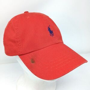 Polo Ralph Lauren Orange Cotton Ball Cap Pony Logo Adjustable Dad Hat